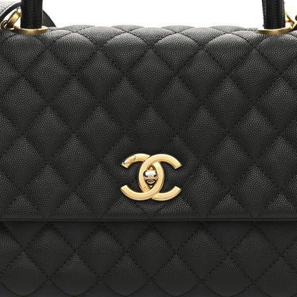 Chanel Caviar Lizard Quilted Small Coco Handle Flap Black 8 of 12