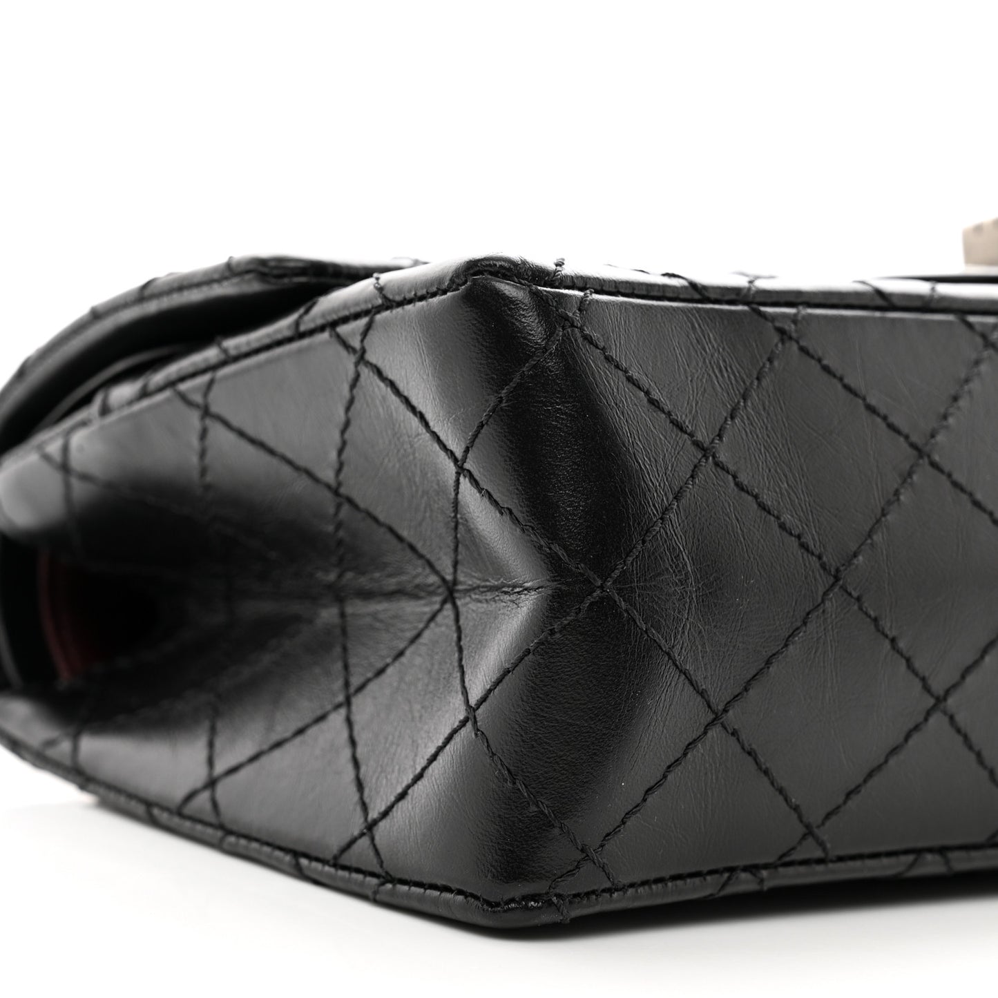 Aged Calfskin Quilted 2.55 Reissue 225 Flap Black