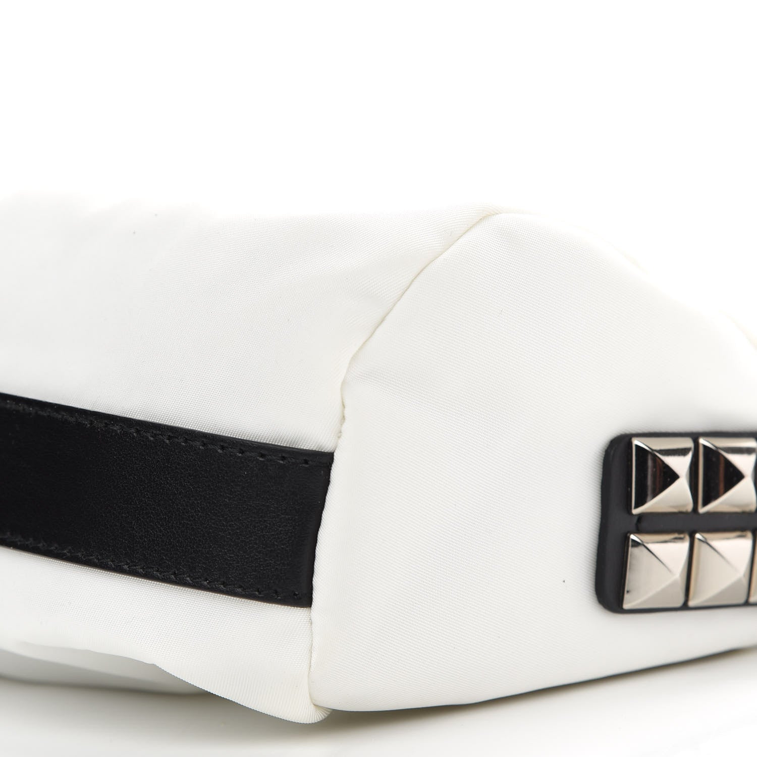 Prada Tessuto Nylon Studded New Vela Shoulder Bag White Fuoco 8 of 8