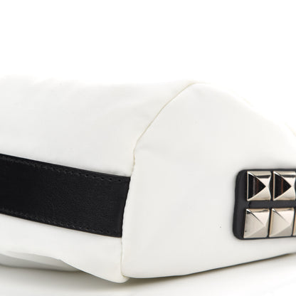 Prada Tessuto Nylon Studded New Vela Shoulder Bag White Fuoco 8 of 8