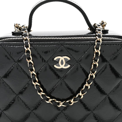 Chanel Shiny Lambskin Quilted CC Vanity Case Black 9 of 12