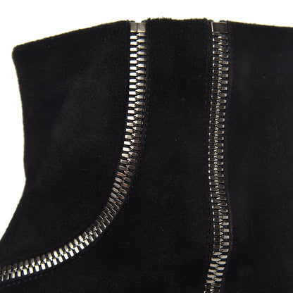Gucci Suede Zipper Platform Pumps Black 35 9 of 10