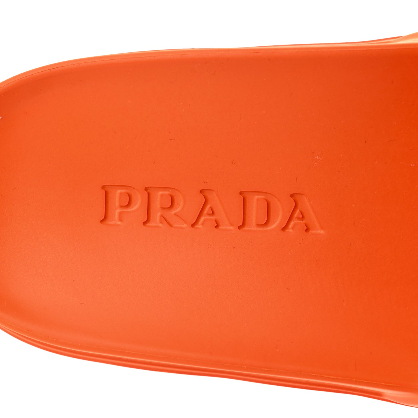 EVA Rubber Triangle Logo Embossed Womens Lug Sole 20mm Slide Sandals 36 Papaya