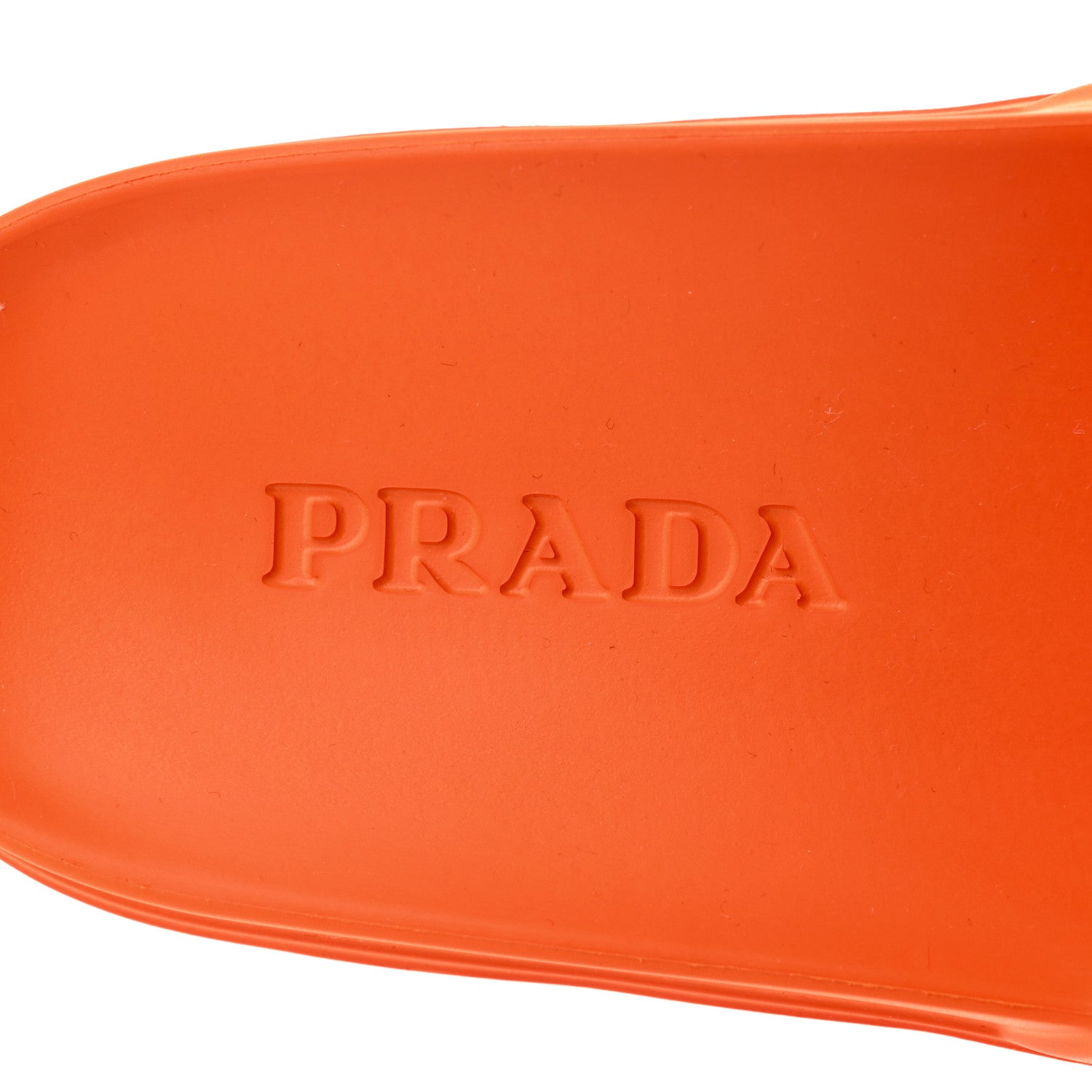 Prada EVA Rubber Triangle Logo Embossed Womens Lug Sole 20mm Slide Sandals 36 Papaya 7 of 7
