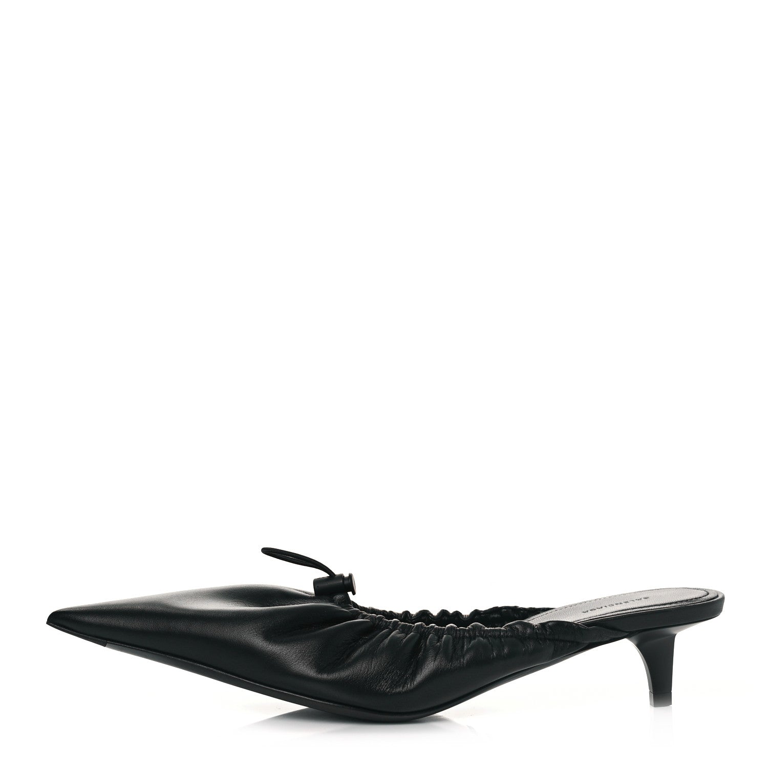 Balenciaga Smooth Nappa Pointed Toe Scrunch Knife 40mm Mules 38.5 Black 1 of 9