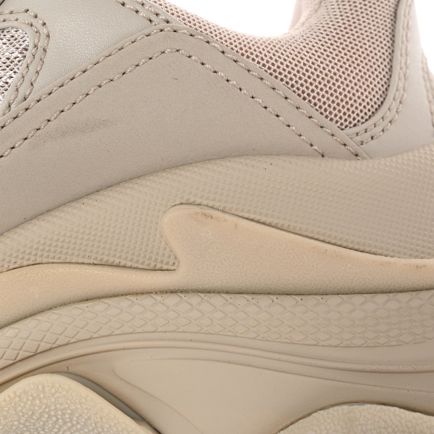 Fabric Mesh Womens Triple S Sneakers 38 Beige