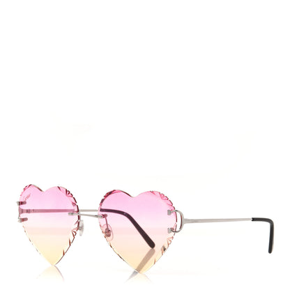 Cartier Metal Rimless Heart Sunglasses CA5F02AE Pink Yellow 1 of 9