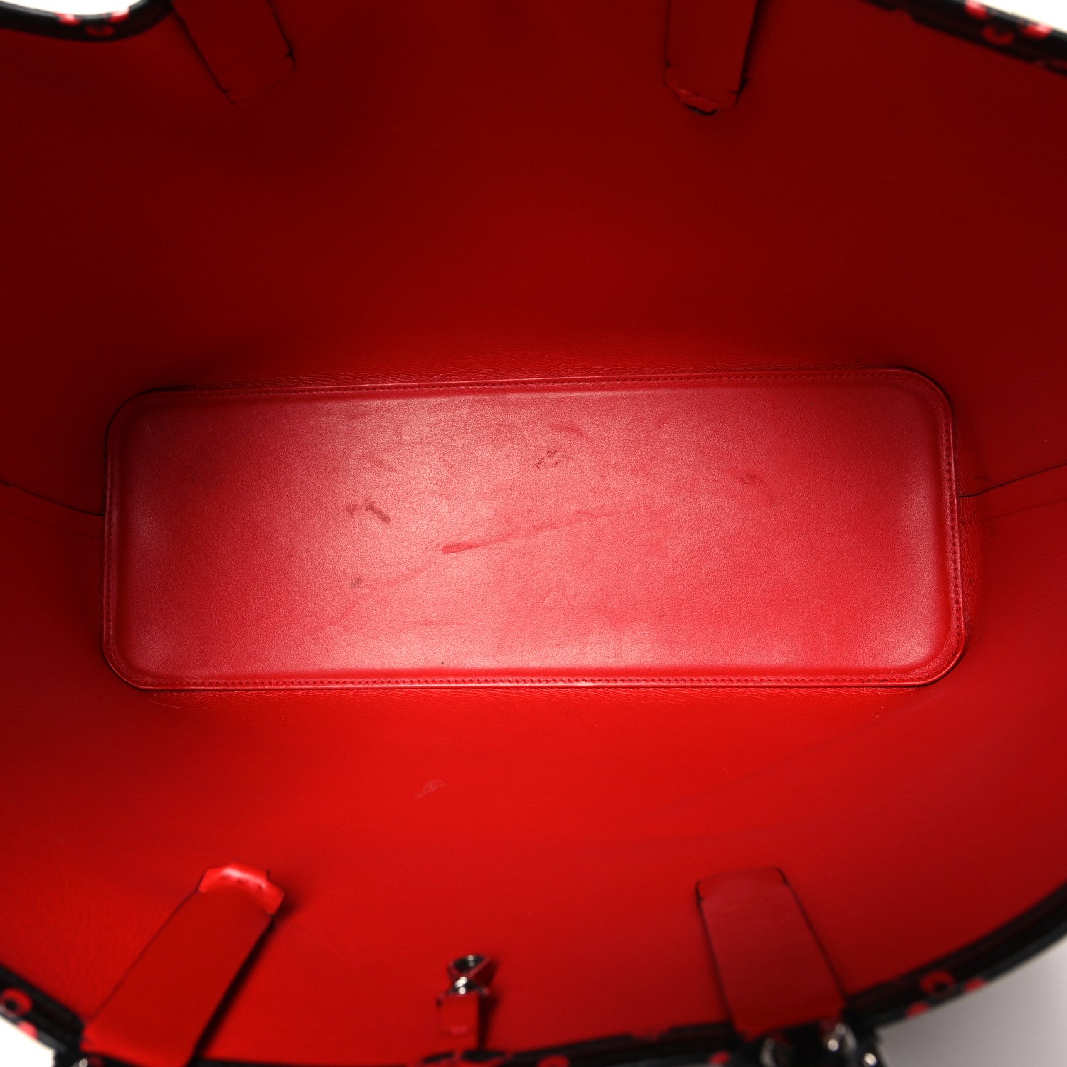 Christian Louboutin Perforated Calfskin Degrade Loubinthesky East West Cabata Tote Black Red 6 of 11