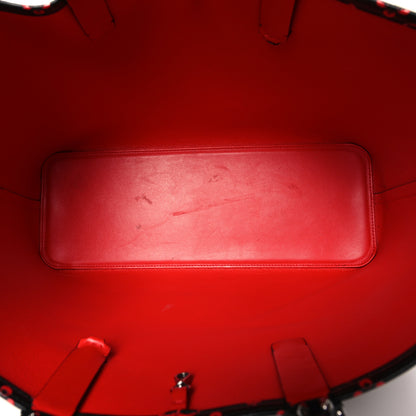 Christian Louboutin Perforated Calfskin Degrade Loubinthesky East West Cabata Tote Black Red 6 of 11