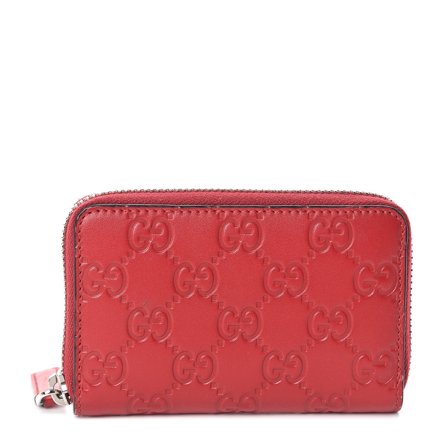 Guccissima Zip Around Card Case Red