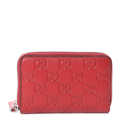 Gucci Guccissima Zip Around Card Case Red 1 of 7