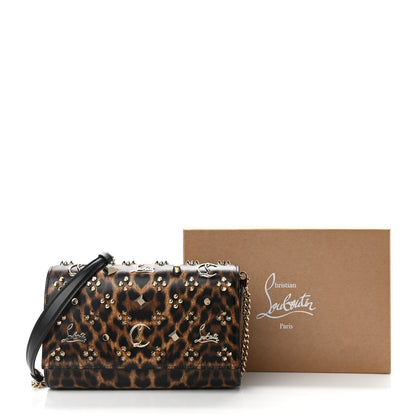 Christian Louboutin Patent Leopard Print Spikes Loubinthesky Paloma Clutch 11 of 11