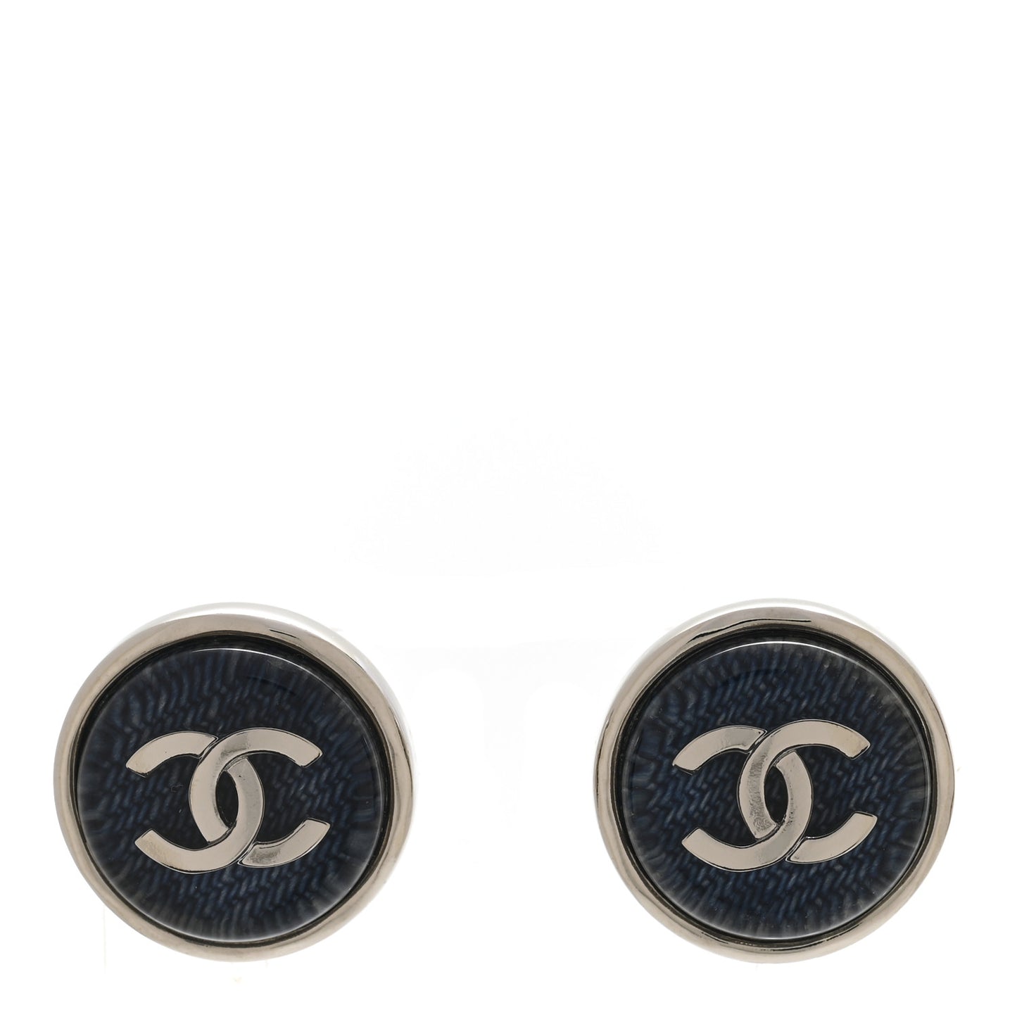 Resin CC Round Stud Earrings Blue