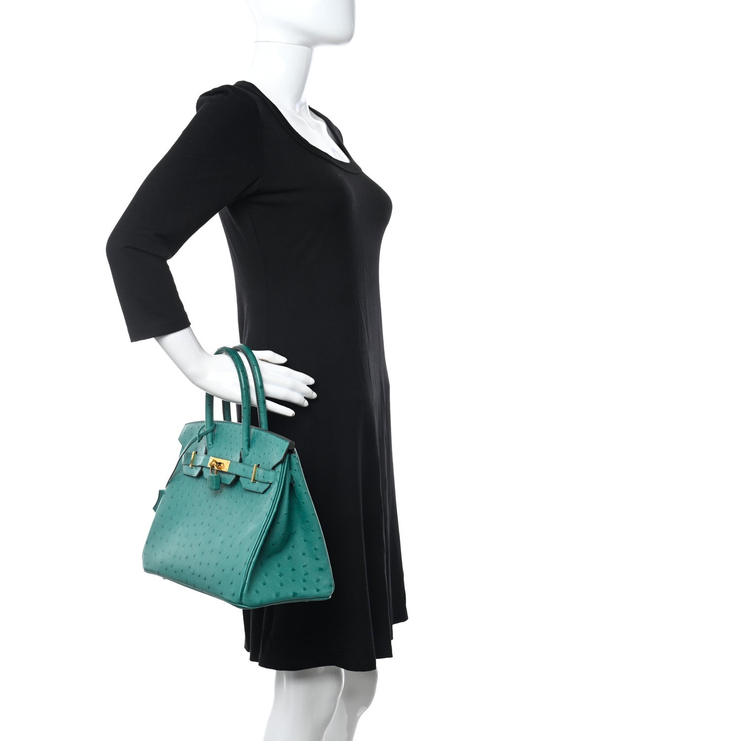 Hermes Ostrich Birkin 30 Vert Verone 2 of 10