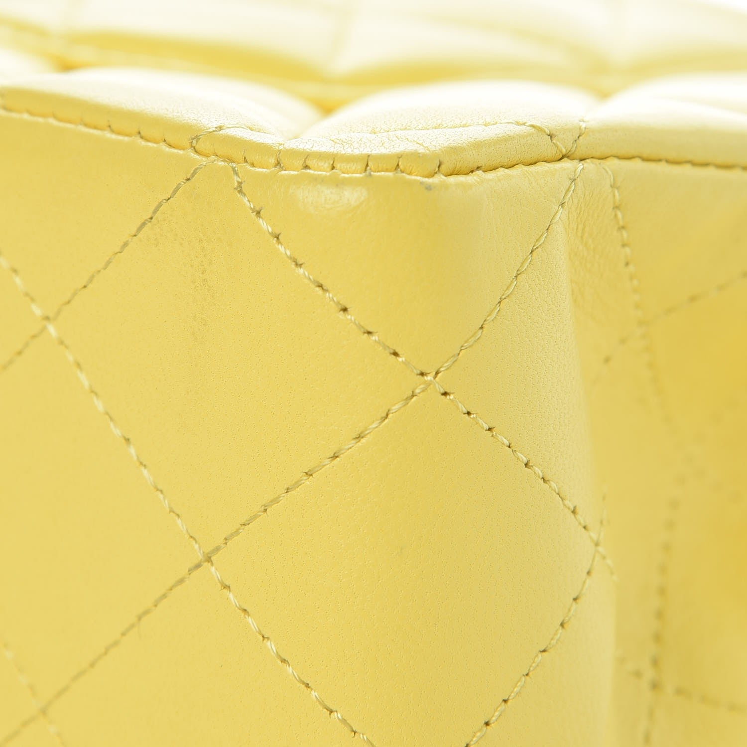 Chanel Lambskin Quilted Medium Double Flap Yellow 12 of 17