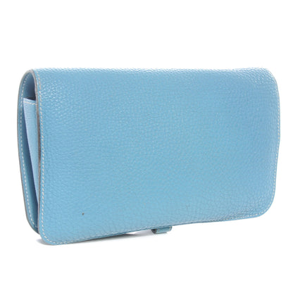Hermes Taurillon Clemence Dogon Combined Wallet Blue Jean 3 of 7