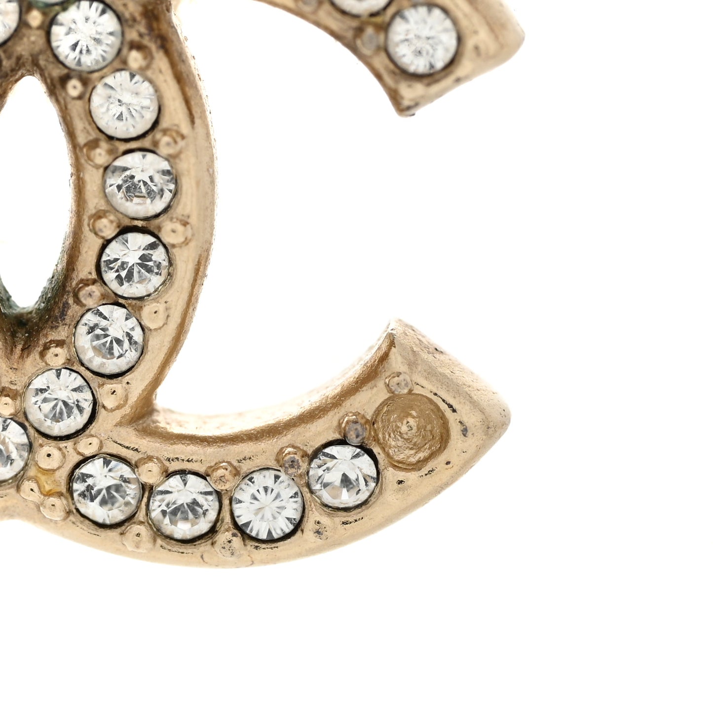 Crystal CC Earrings Light Gold