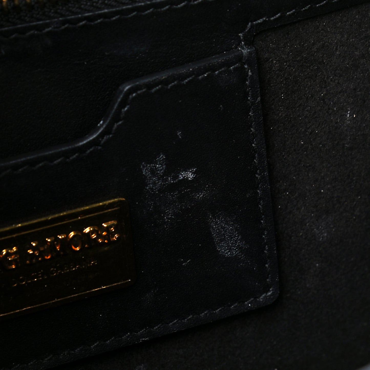 Smooth Calfskin Small DG Amore Satchel Bag Black