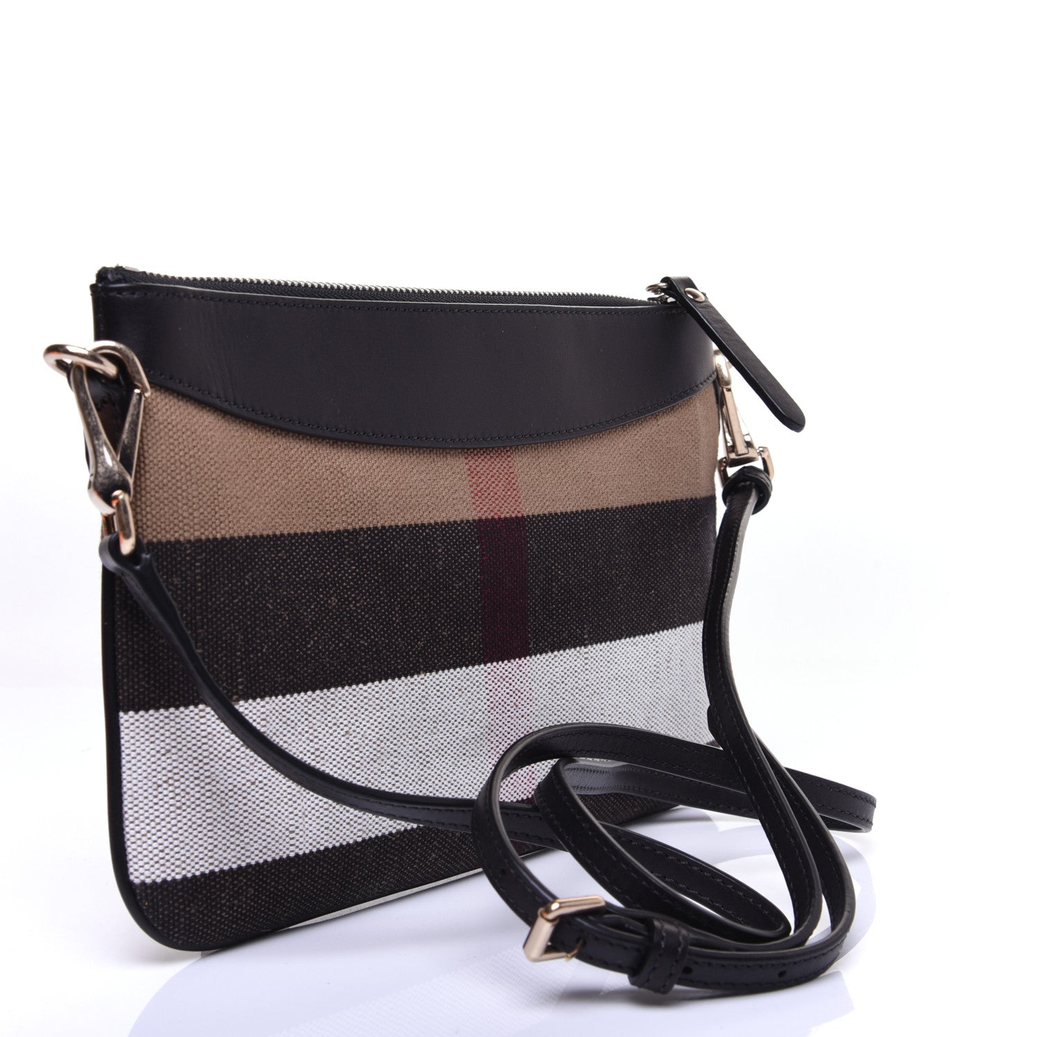 Burberry Mega Check Peyton Crossbody Clutch Bag Black 3 of 9