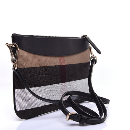 Burberry Mega Check Peyton Crossbody Clutch Bag Black 3 of 9