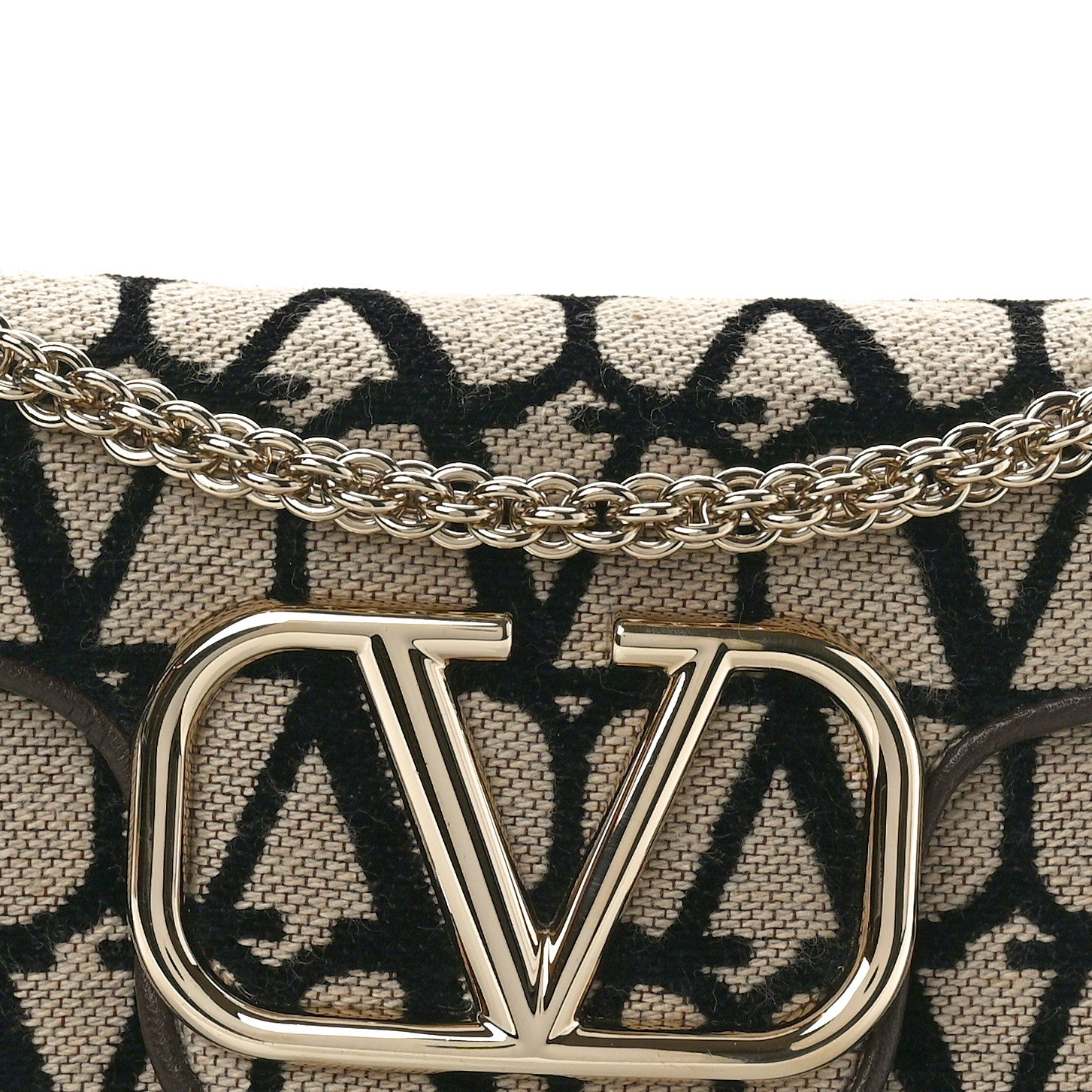 Valentino Garavani Toile Iconographe Nappa Vlogo Small Loco Shoulder Bag Natural Ivory 7 of 10