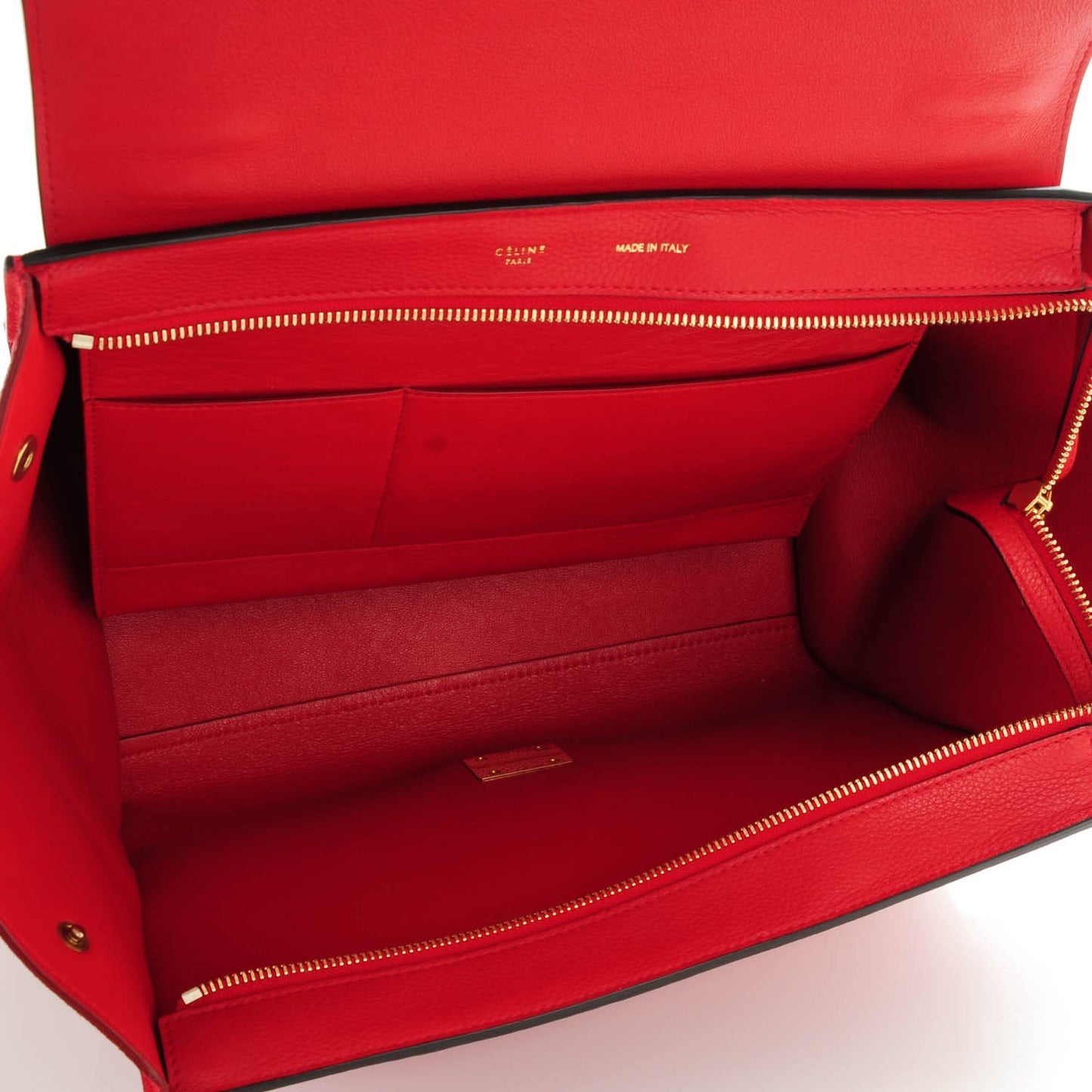 Drummed Calfskin Suede Small Trapeze Coquelicot