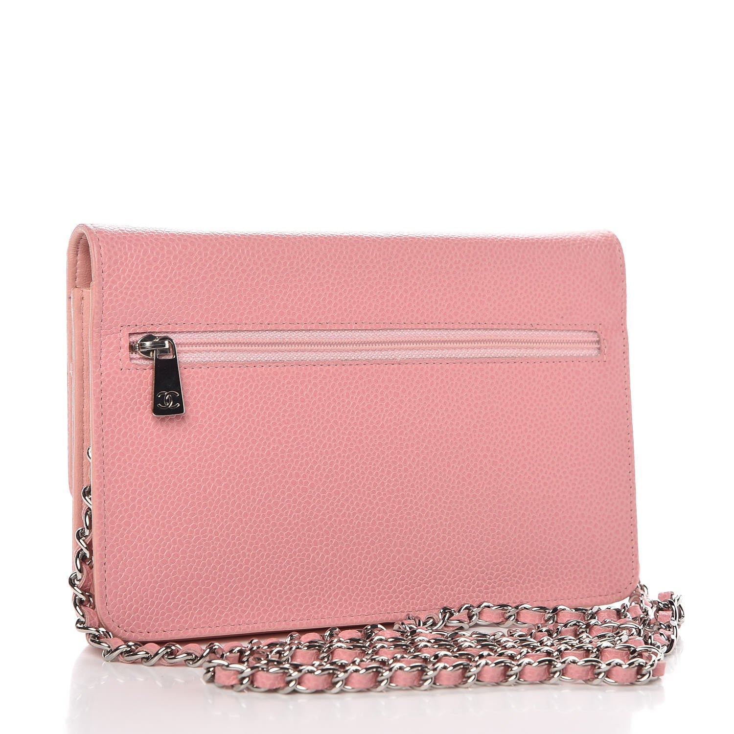 Chanel Caviar Timeless CC Wallet On Chain WOC Pink 3 of 12