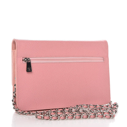 Chanel Caviar Timeless CC Wallet On Chain WOC Pink 3 of 12