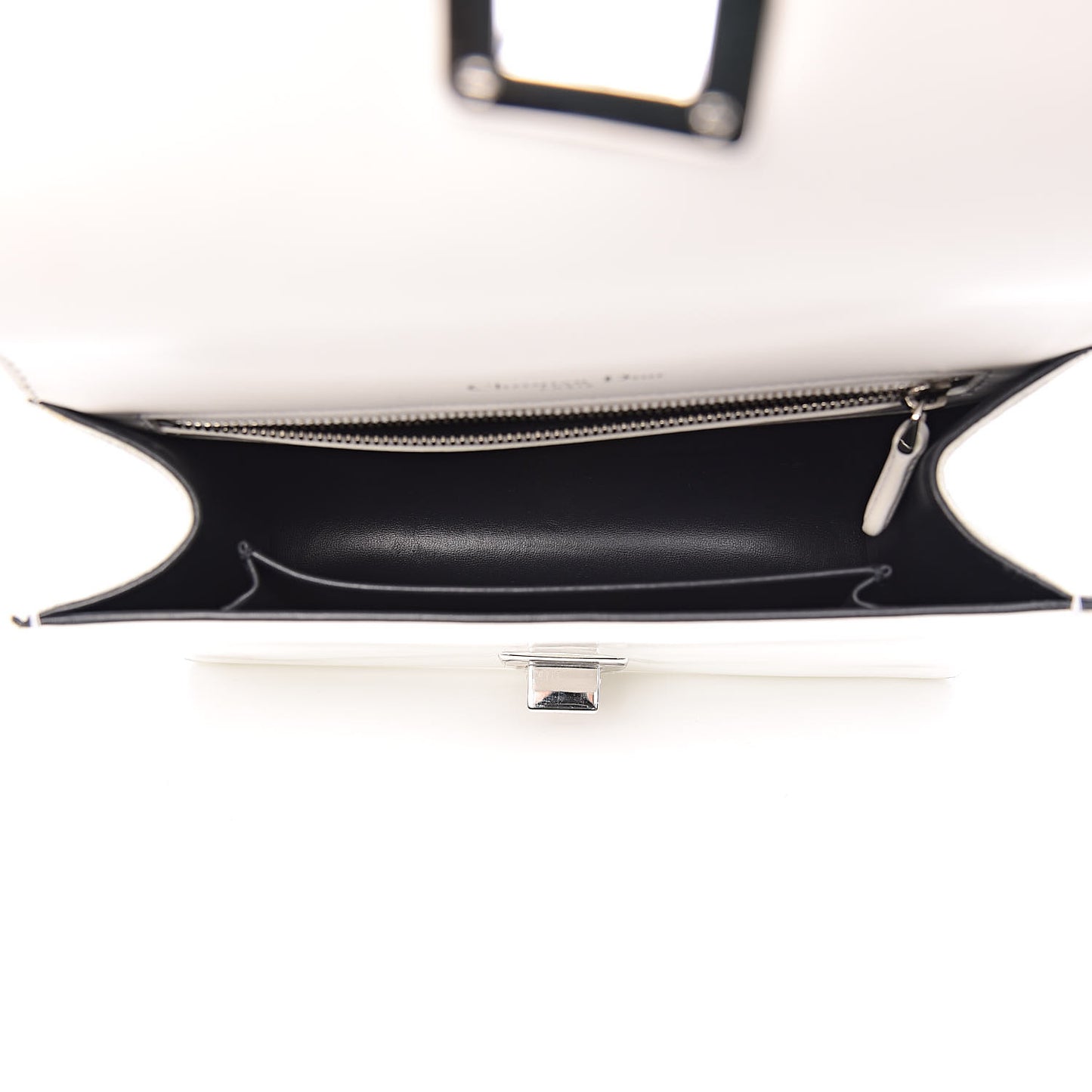 Patent Micro-Cannage Small Diorama Flap Bag White