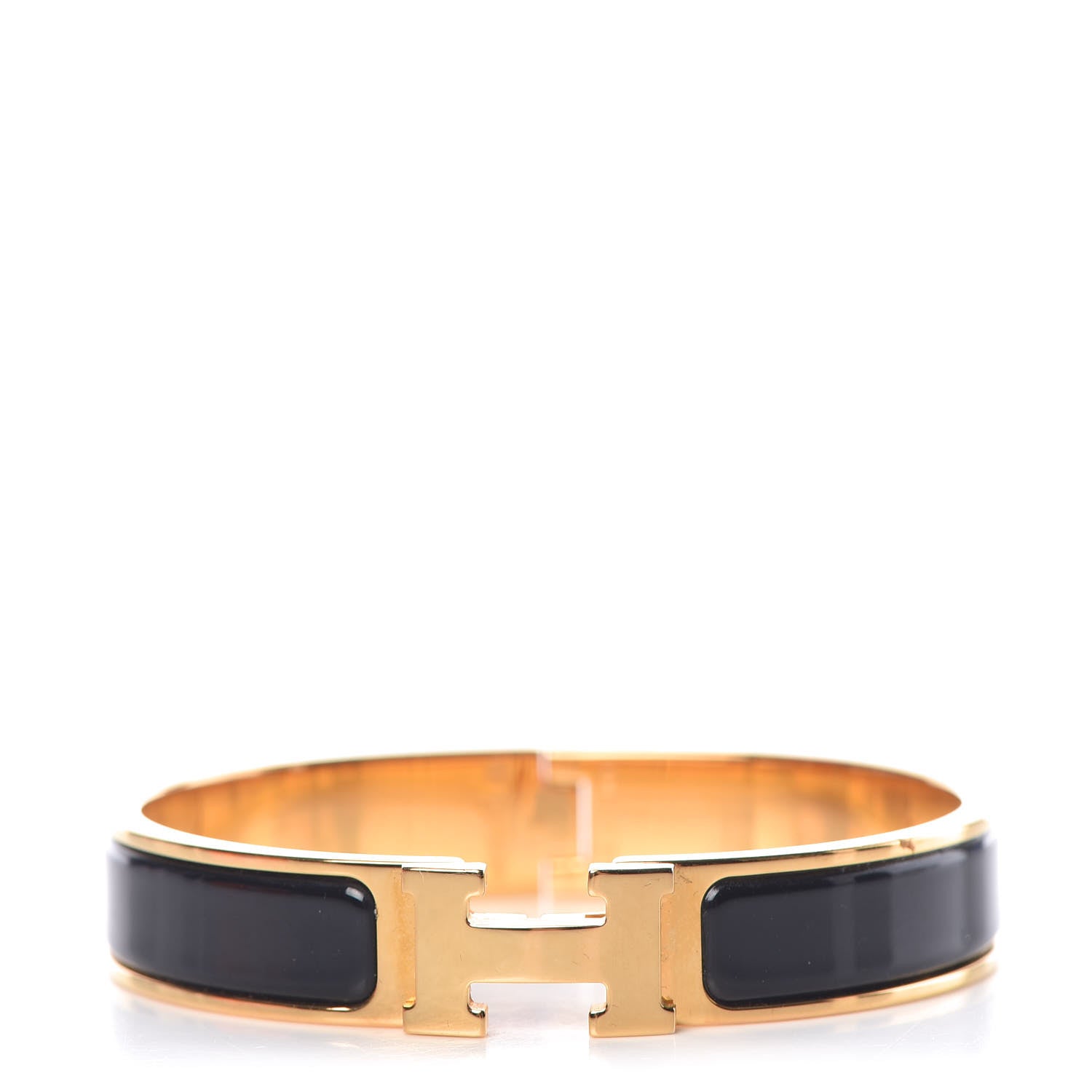 Hermes Enamel Narrow Clic Clac H Bracelet PM Black 1 of 5