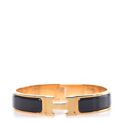 Hermes Enamel Narrow Clic Clac H Bracelet PM Black 1 of 5