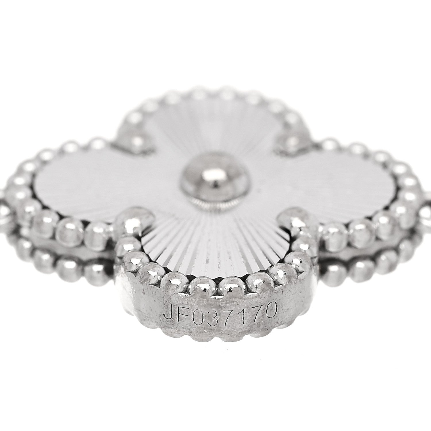 Van Cleef & Arpels 18K White Gold 5 Motifs Guilloche Vintage Alhambra Bracelet 5 of 7