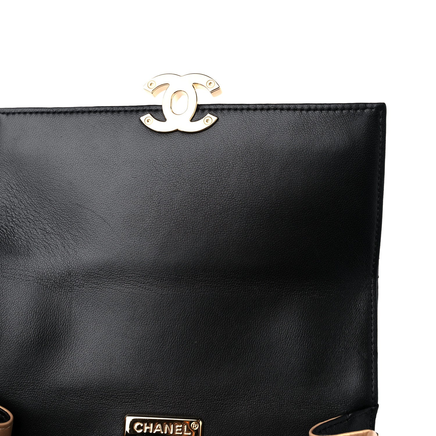 Chanel Lambskin Quilted Mini Golden Plate Flap Black 10 of 10