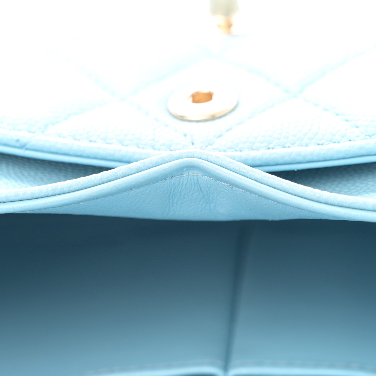 Chanel Caviar Quilted Small Double Flap Light Blue 12 of 14