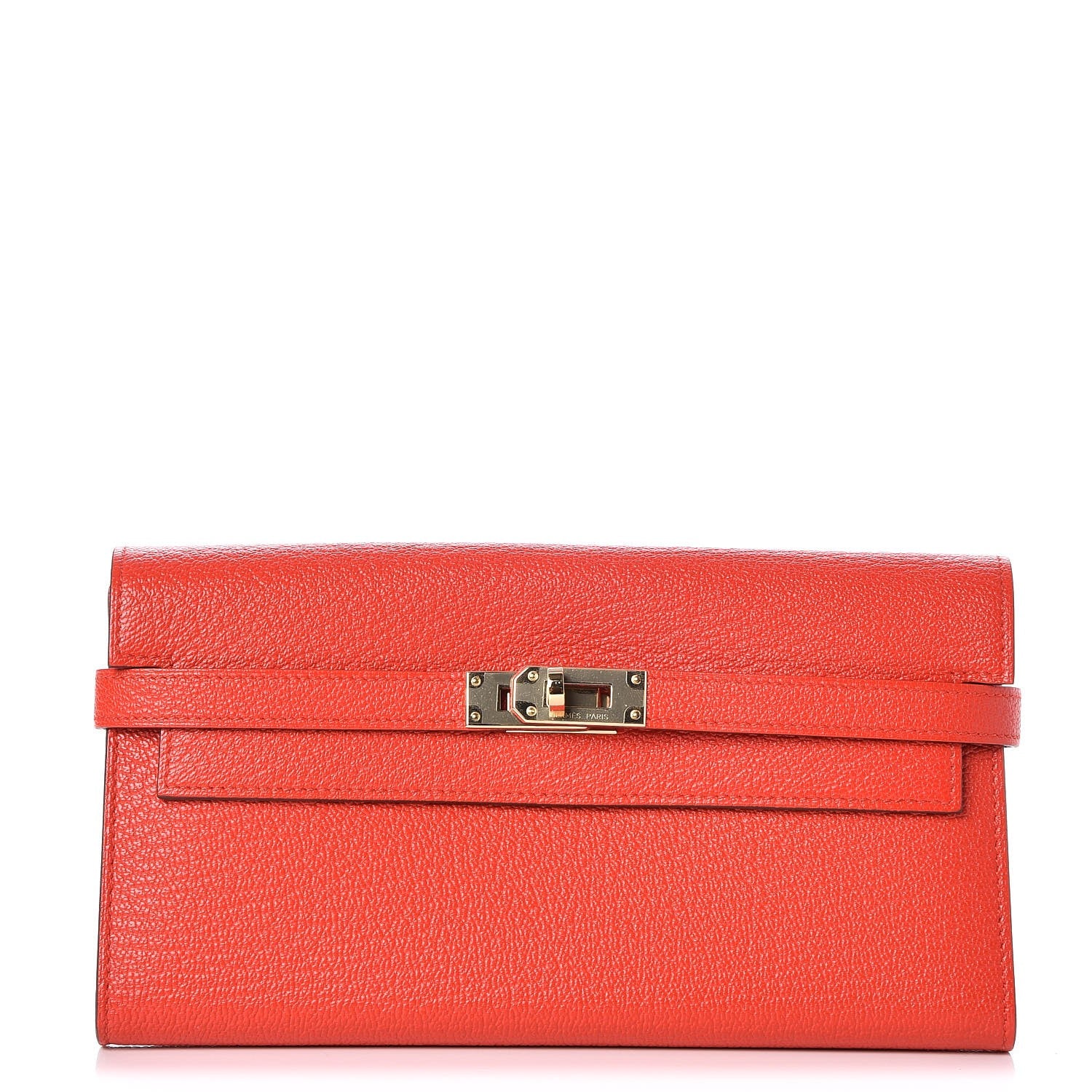 Hermes Chevre Mysore Kelly Longue Wallet Rouge Tomate 1 of 8