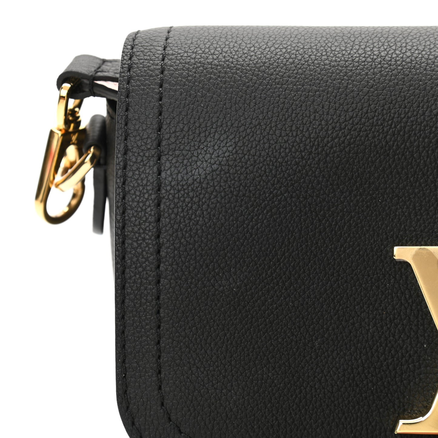 Grained Calfskin Lockme Tender Black
