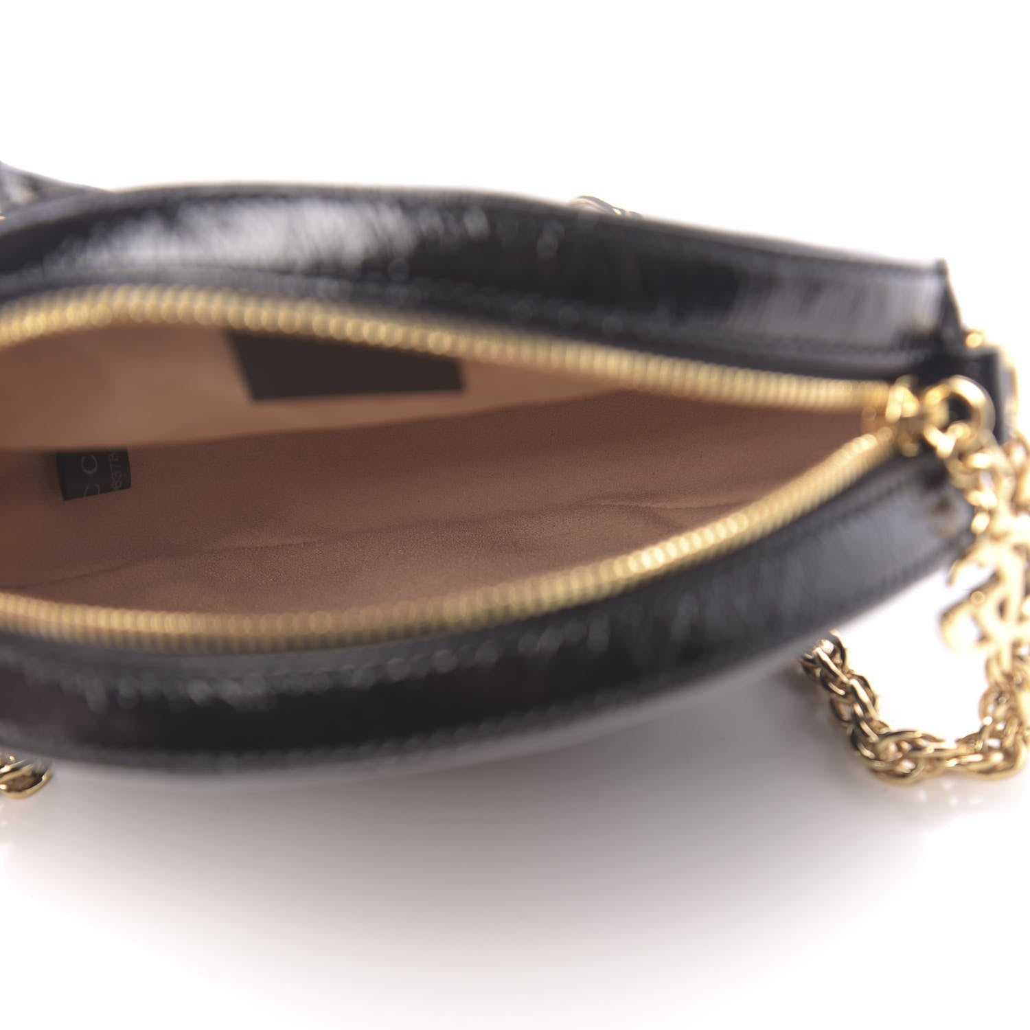 Gucci Suede Patent Web Mini Ophidia Round Shoulder Bag Black 5 of 10