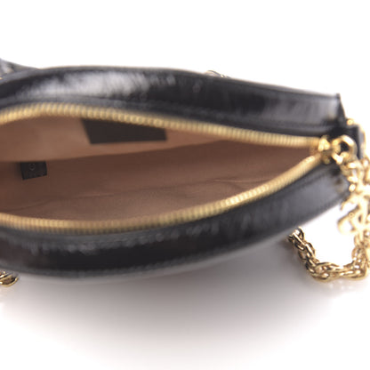 Gucci Suede Patent Web Mini Ophidia Round Shoulder Bag Black 5 of 10