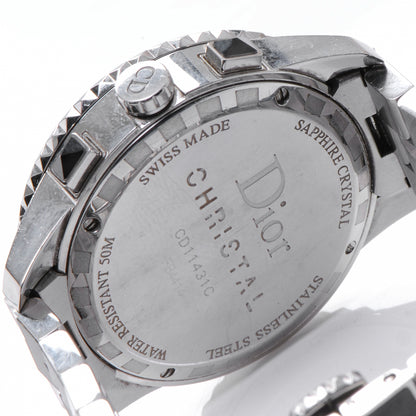 Christian Dior Stainless Steel Diamond Sapphire 33mm Christal Chronograph Quartz Watch Black 4 of 7