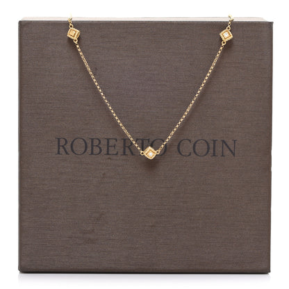 Roberto Coin 18K Yellow Gold Diamond Tiny Palazzo Ducale Satin Tile 3-Station Necklace 6 of 6