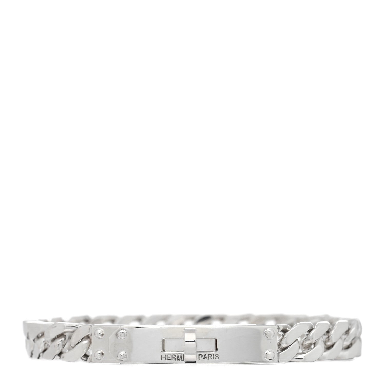 Hermes Sterling Silver TPM Kelly Gourmette Bracelet XS 1 of 4