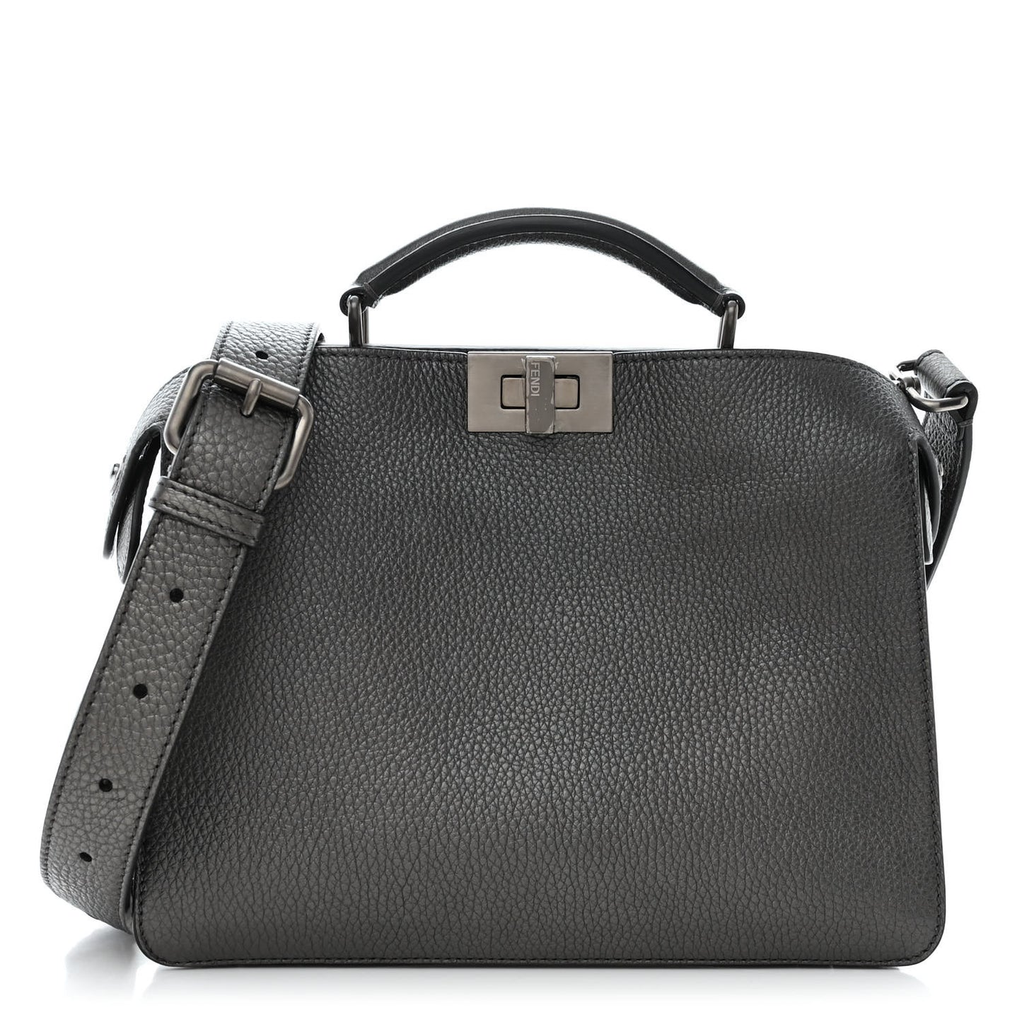 Cuoio Romano Lux Mini Peekaboo I SEE U Satchel Graphite