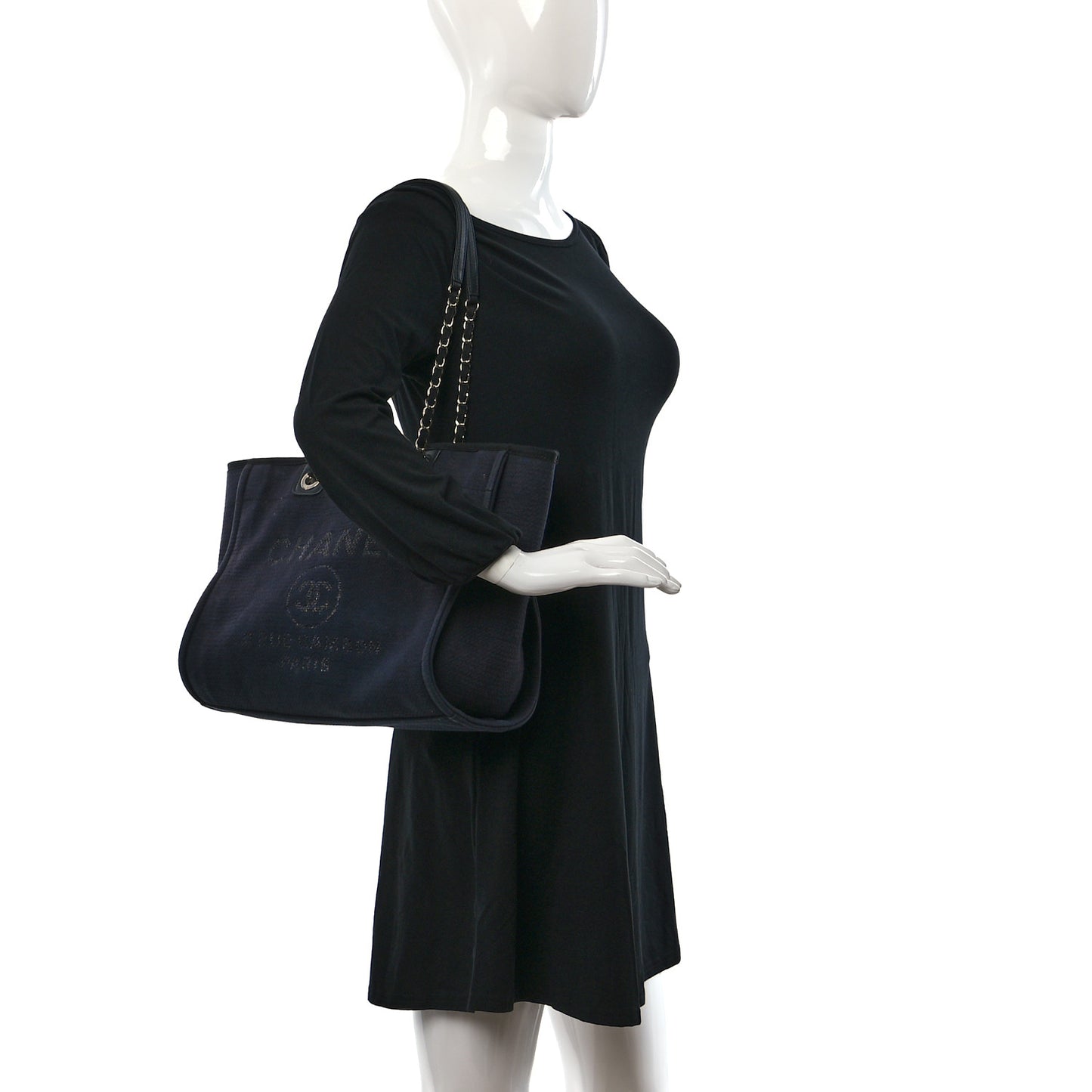 Mixed Fibers Small Deauville Tote Navy