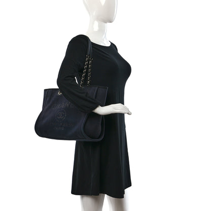 Chanel Mixed Fibers Small Deauville Tote Navy 2 of 11
