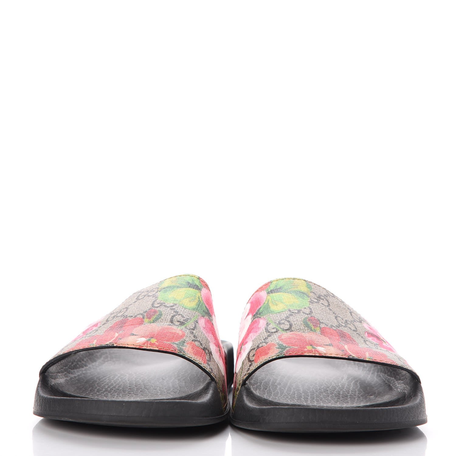 Gucci GG Supreme Monogram Blooms Slide Sandals 39 Beige Multicolor 2 of 9