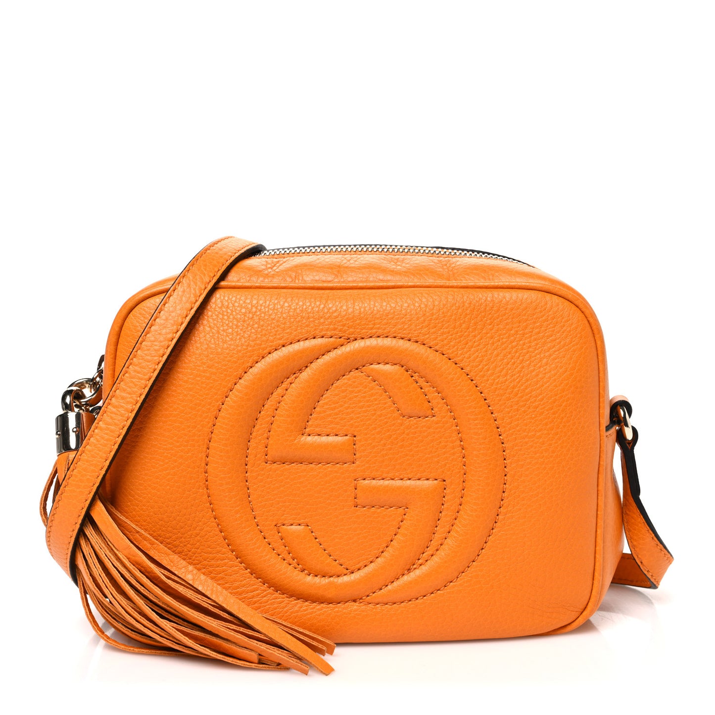 Pebbled Calfskin Small Soho Disco Bag Curcuma
