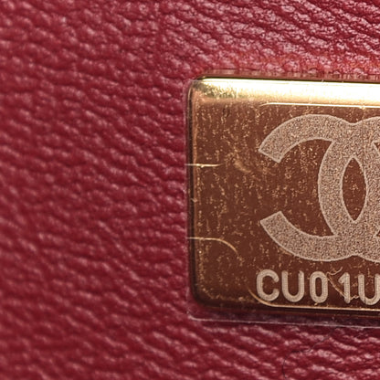 Chanel Lambskin Quilted Medium Double Flap Burgundy 9 of 11