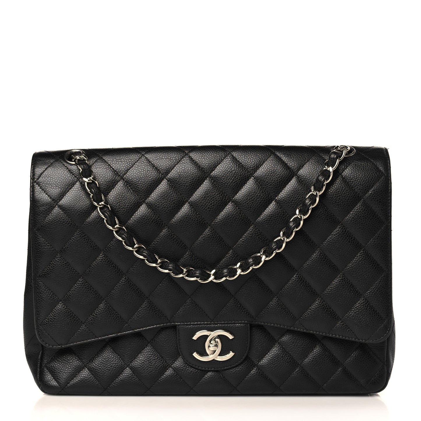 Caviar Quilted Maxi Double Flap Black