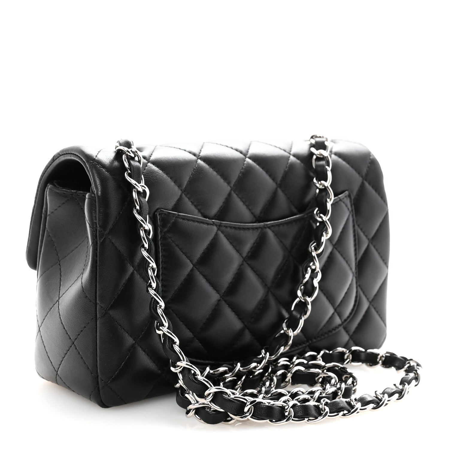 Chanel Lambskin Quilted Mini Rectangular Flap Black 3 of 10
