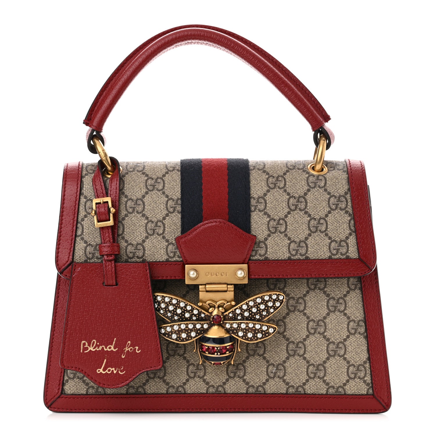 Gucci GG Supreme Monogram Small Queen Margaret Top Handle Bag Red 1 of 10
